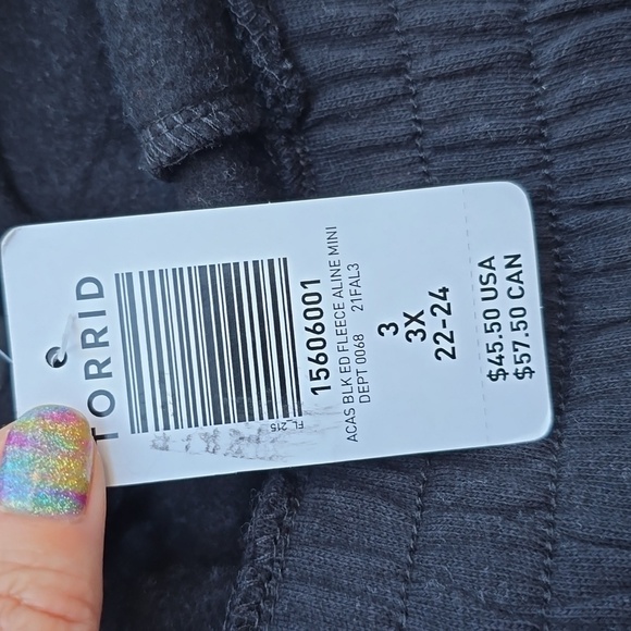 Torrid A-Line Mini Skirt - Fleece Black NEW NWT 3x - Picture 9 of 11